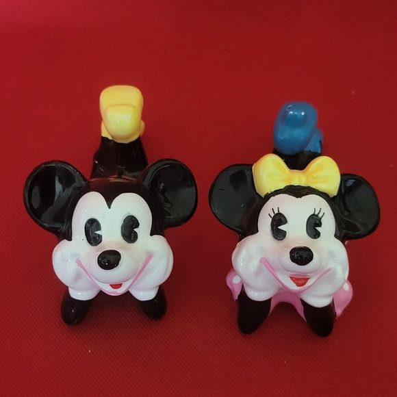 VTG Walt Disney Productions Porcelain Mickey & Minnie Mouse Lying Figurines - Picture 1 of 12